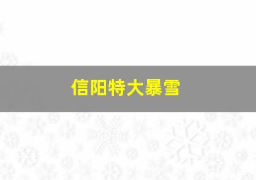 信阳特大暴雪