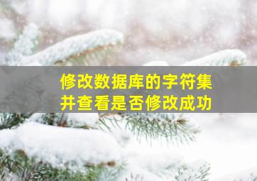 修改数据库的字符集并查看是否修改成功