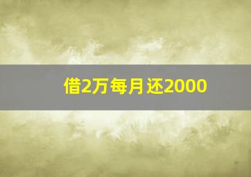 借2万每月还2000