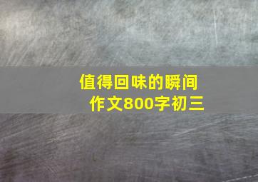 值得回味的瞬间作文800字初三