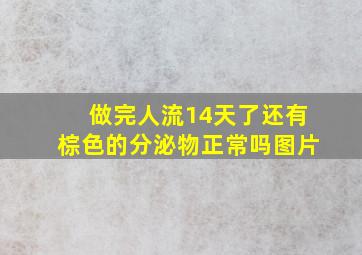 做完人流14天了还有棕色的分泌物正常吗图片