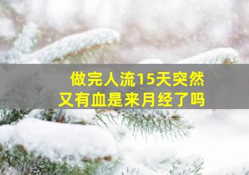 做完人流15天突然又有血是来月经了吗