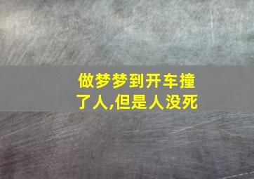 做梦梦到开车撞了人,但是人没死