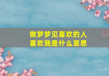 做梦梦见喜欢的人喜欢我是什么意思