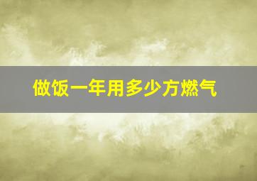 做饭一年用多少方燃气