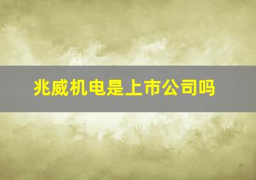 兆威机电是上市公司吗