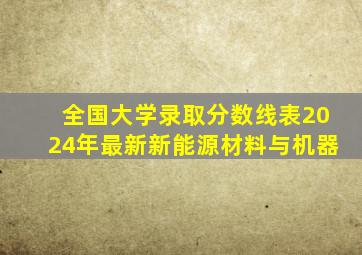 全国大学录取分数线表2024年最新新能源材料与机器