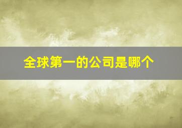 全球第一的公司是哪个