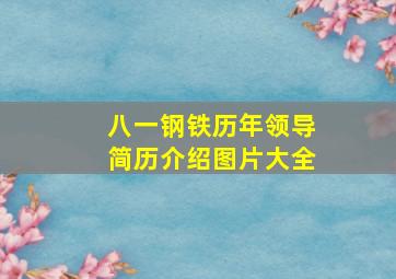 八一钢铁历年领导简历介绍图片大全