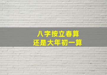 八字按立春算还是大年初一算