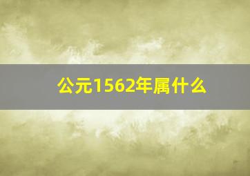 公元1562年属什么