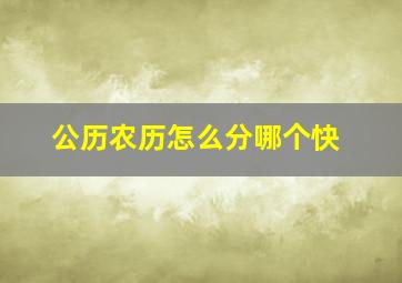 公历农历怎么分哪个快