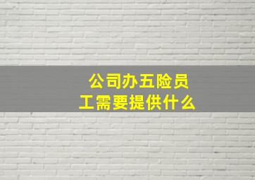 公司办五险员工需要提供什么