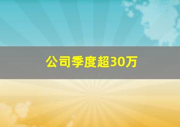 公司季度超30万