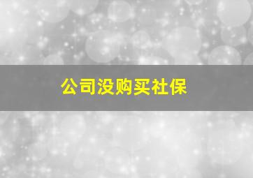 公司没购买社保