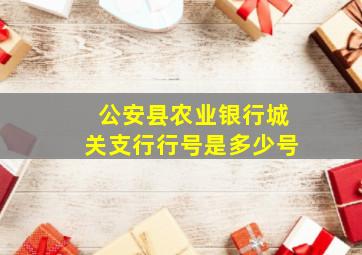 公安县农业银行城关支行行号是多少号