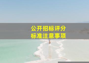 公开招标评分标准注意事项