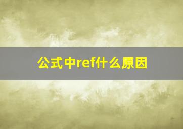 公式中ref什么原因