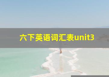 六下英语词汇表unit3