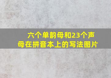 六个单韵母和23个声母在拼音本上的写法图片