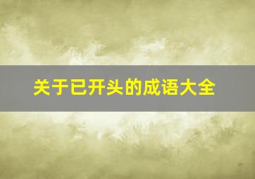 关于已开头的成语大全