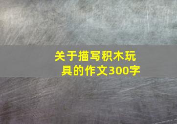 关于描写积木玩具的作文300字