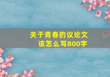 关于青春的议论文该怎么写800字