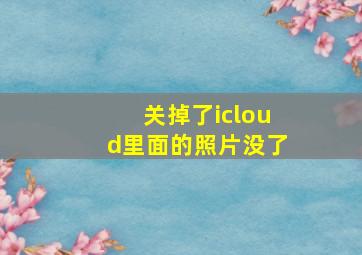 关掉了icloud里面的照片没了