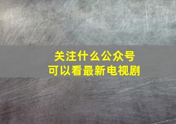 关注什么公众号可以看最新电视剧