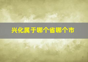 兴化属于哪个省哪个市