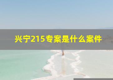 兴宁215专案是什么案件