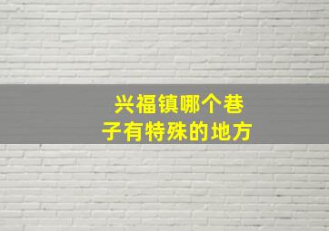 兴福镇哪个巷子有特殊的地方