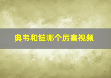 典韦和铠哪个厉害视频