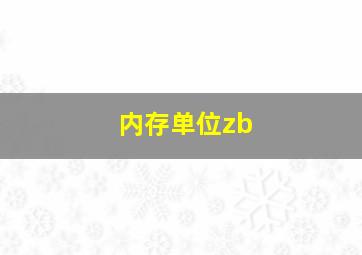 内存单位zb