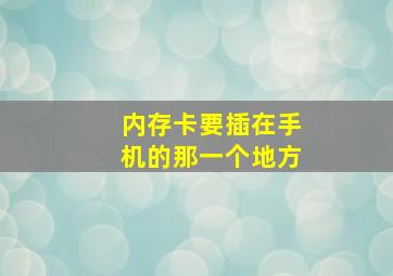 内存卡要插在手机的那一个地方