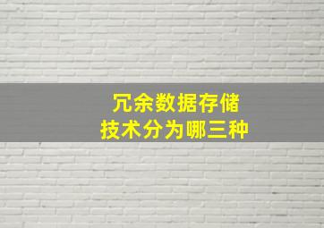 冗余数据存储技术分为哪三种