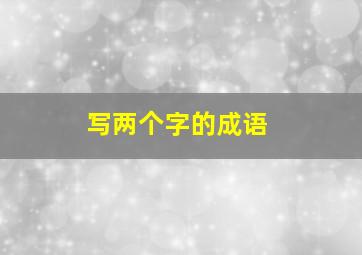 写两个字的成语