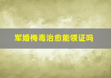 军婚梅毒治愈能领证吗