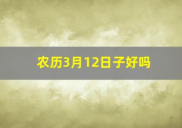 农历3月12日子好吗