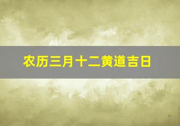 农历三月十二黄道吉日