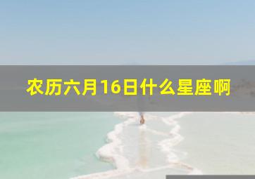 农历六月16日什么星座啊