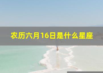 农历六月16日是什么星座