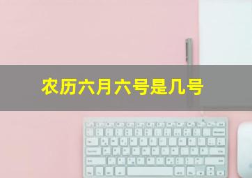 农历六月六号是几号