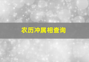 农历冲属相查询