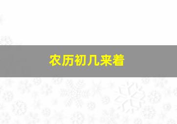 农历初几来着