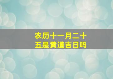 农历十一月二十五是黄道吉日吗