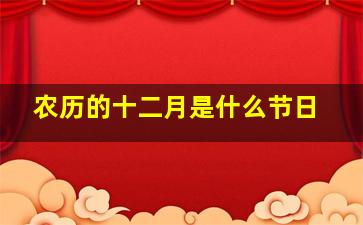 农历的十二月是什么节日