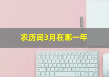 农历闰3月在哪一年