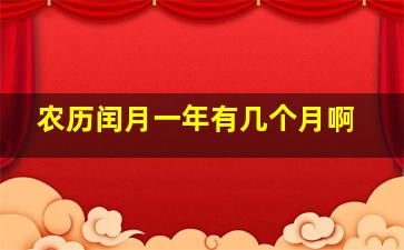 农历闰月一年有几个月啊