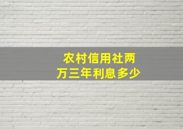 农村信用社两万三年利息多少